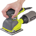 Ryobi 240W 1/4 Sheet Sander, 14000RPM, 110mm Plate, Dust Bag, Palm Handle RSS240Q-S
