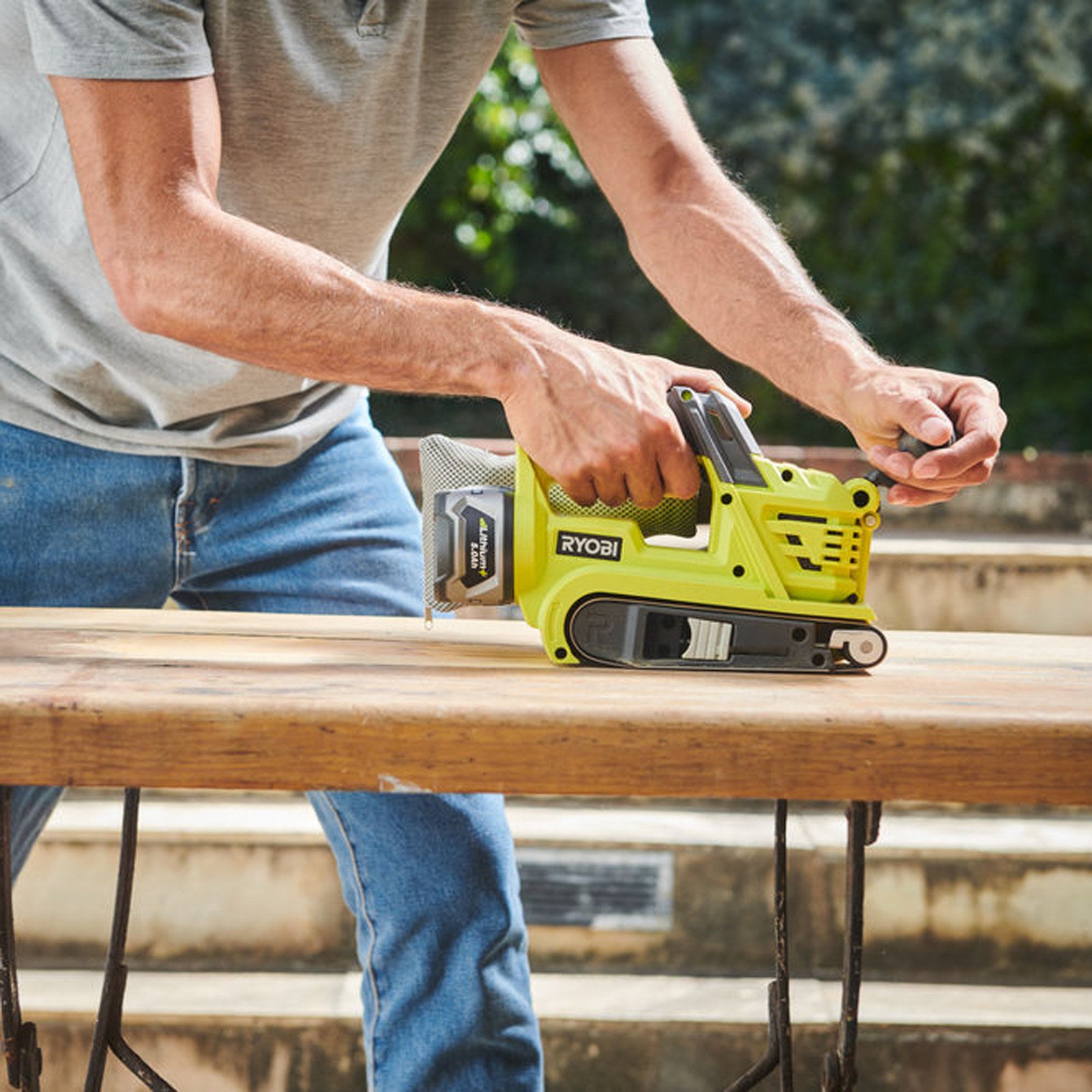 Ryobi 18V ONE+ Belt Sander R18BS-0 Cordless Skin Only, 250m/min Belt Speed