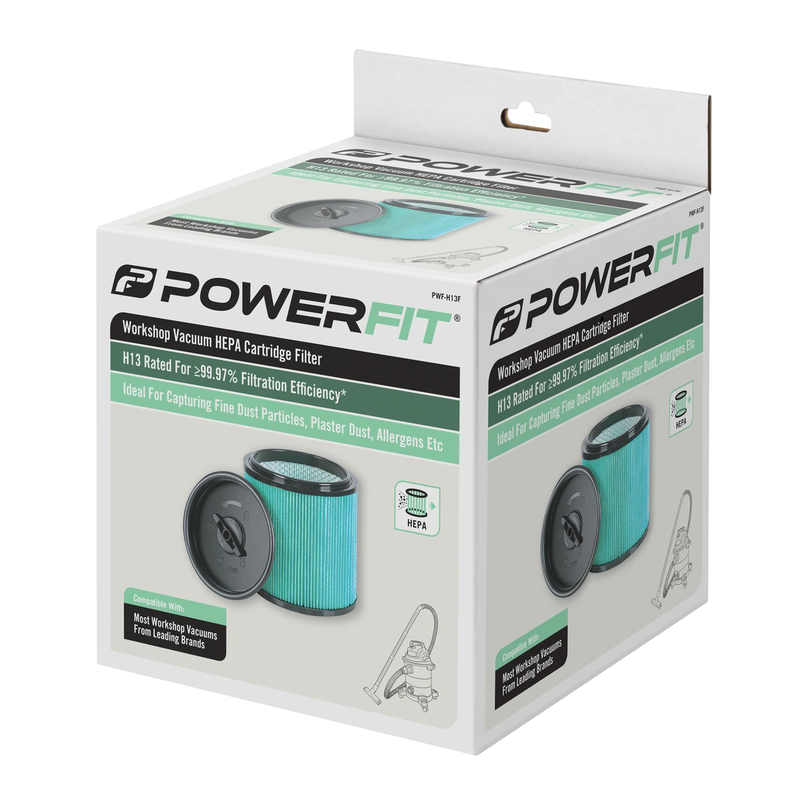 PowerFit H13 HEPA Cartridge Filter PWF-H13F, Workshop Vacuum Accessory