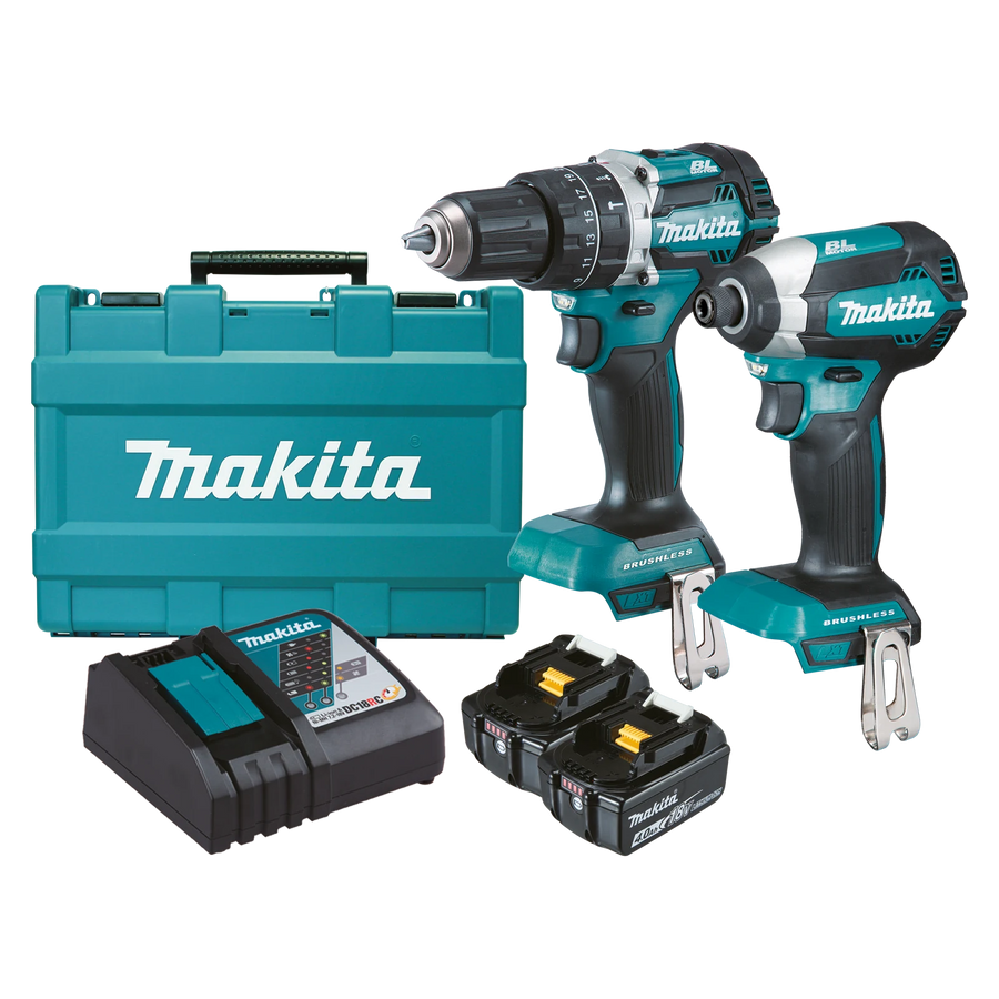 Makita 18V LXT Brushless 2 Piece Combo Kit DLX2180MX, Drill & Impact Driver, 2 x 4.0Ah, Case