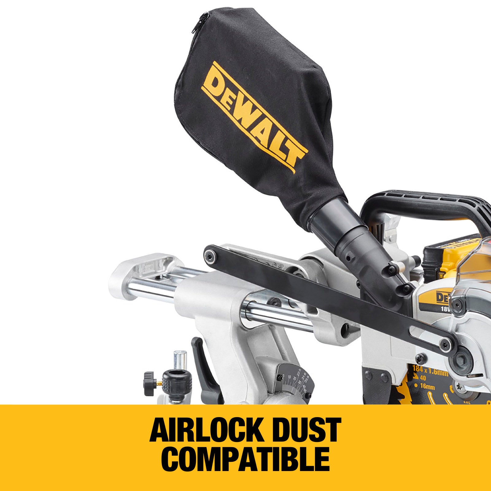 DeWALT 18V XR 184mm Cordless Sliding Mitre Saw - Skin Only DCS365N-XE