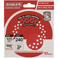 Diablo 125mm 240 Grit Hook & Loop Random Orbital Sanding Discs - 10 Pack