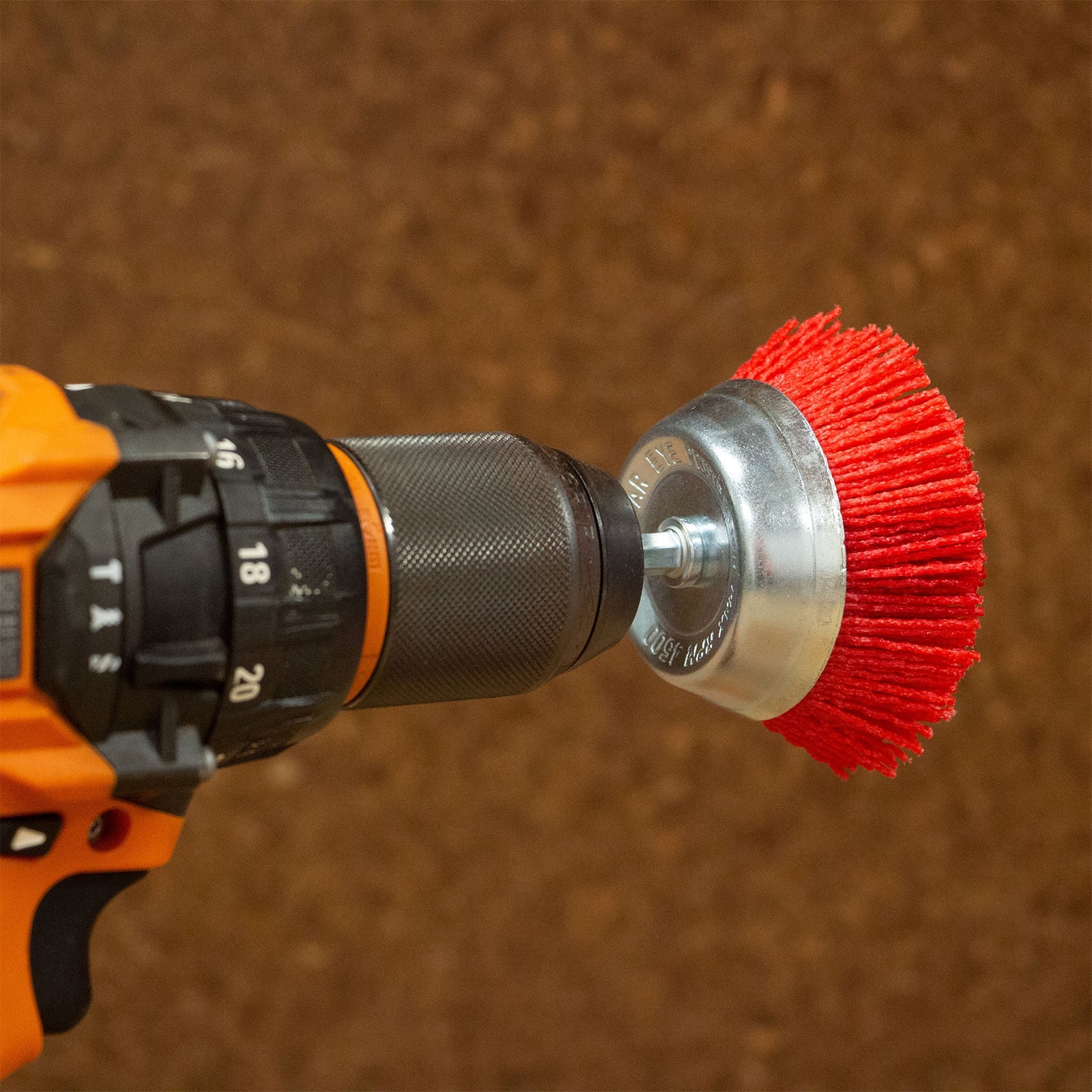 Josco 75mm Red Abrasive Nylon Cup Brush for Angle Grinders