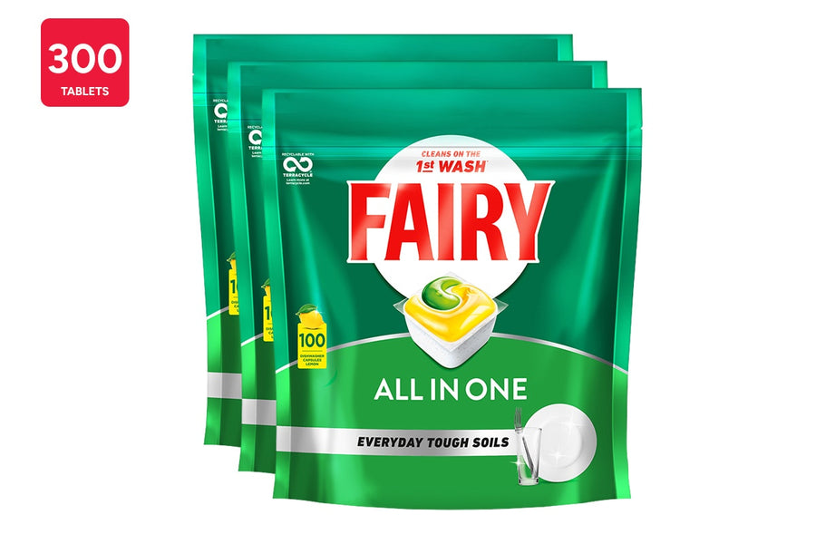 Fairy All In One Lemon 300 Dishwasher Tablets (3 x 100 Pack)