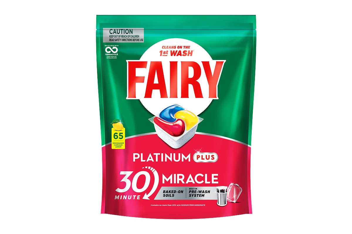 Fairy Platinum Plus Lemon 195 Dishwasher Tablets (3 x 65 Pack)