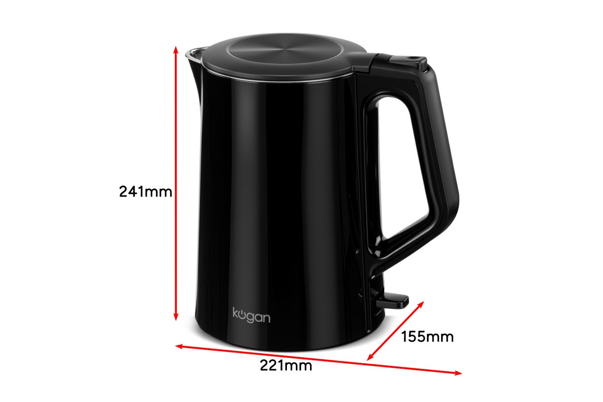 Kogan Double Wall Kettle (Black)