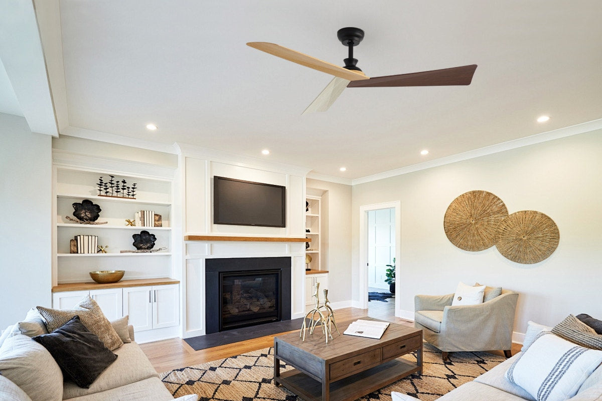 Kogan 132cm DC Motor Ceiling Fan with Remote (Oak/Walnut/Beige)