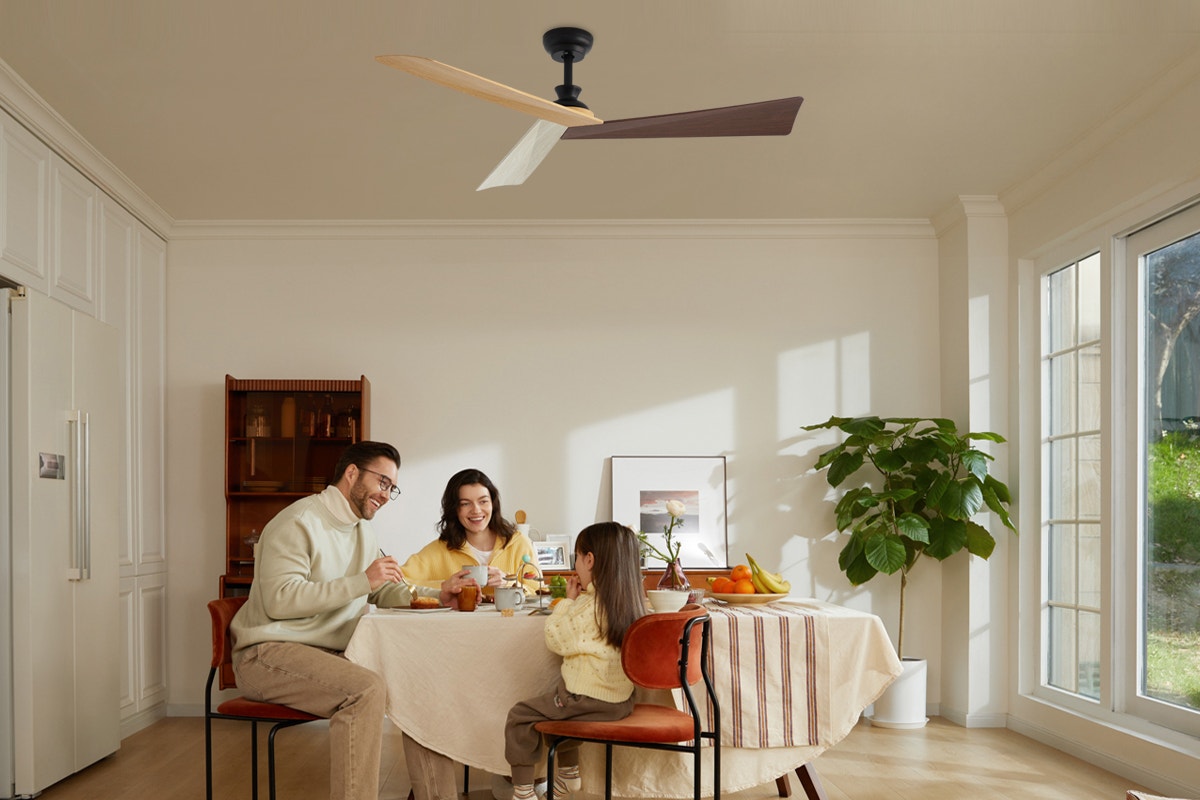 Kogan 132cm DC Motor Ceiling Fan with Remote (Oak/Walnut/Beige)
