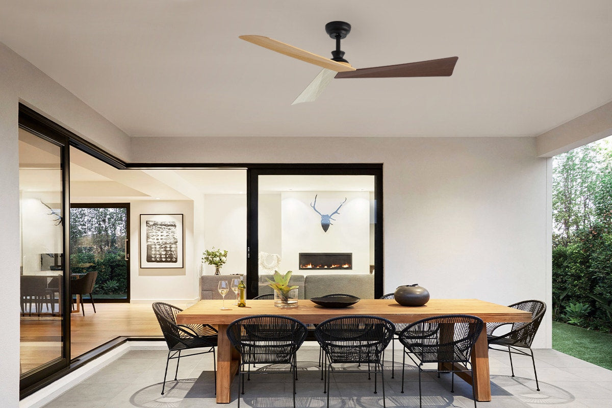 Kogan 132cm DC Motor Ceiling Fan with Remote (Oak/Walnut/Beige)