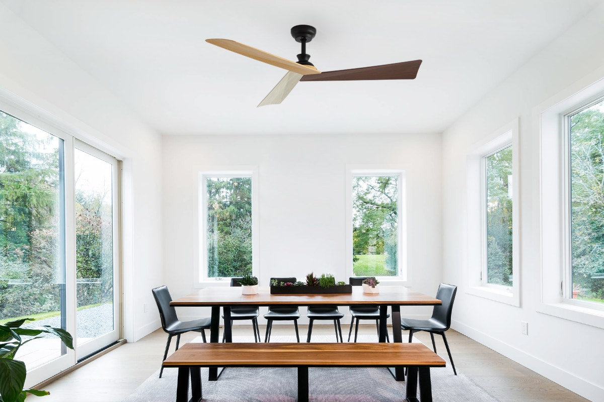 Kogan 132cm DC Motor Ceiling Fan with Remote (Oak/Walnut/Beige)