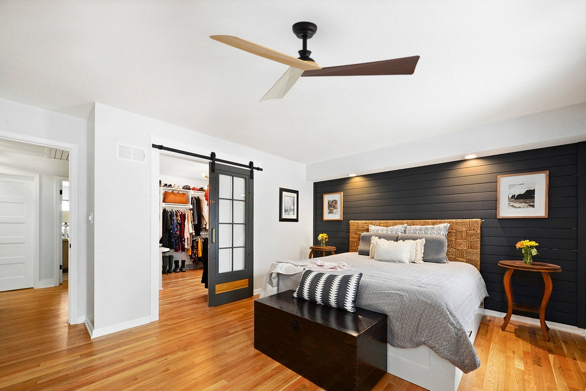 Kogan 132cm DC Motor Ceiling Fan with Remote (Oak/Walnut/Beige)