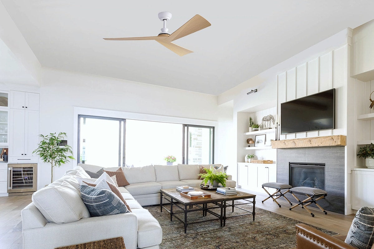 Kogan 132cm DC Motor Ceiling Fan with Remote (Oak)