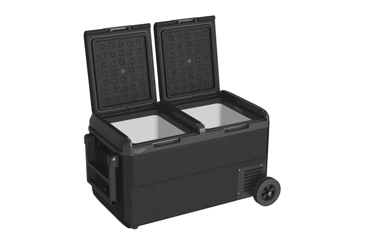 Kogan 75L Dual Zone Portable Fridge Freezer with Wheels