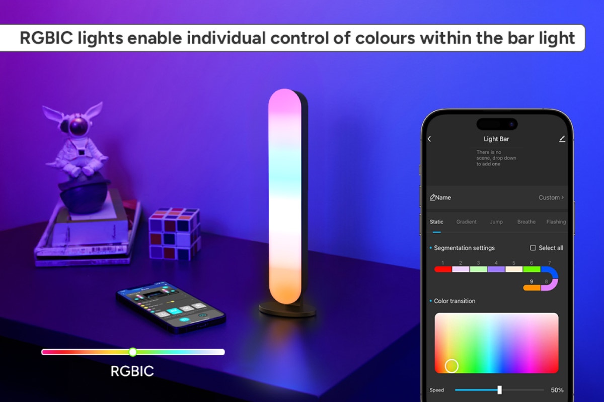 Kogan SmarterHome™ RGBIC Smart LED Ambient Bar Light (2 Pack)