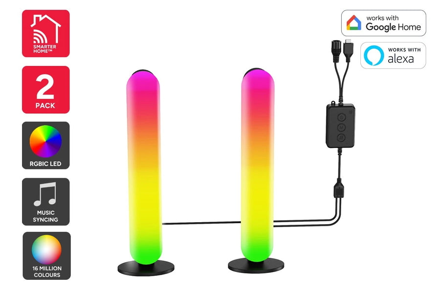 Kogan SmarterHome™ RGBIC Smart LED Ambient Bar Light (2 Pack)