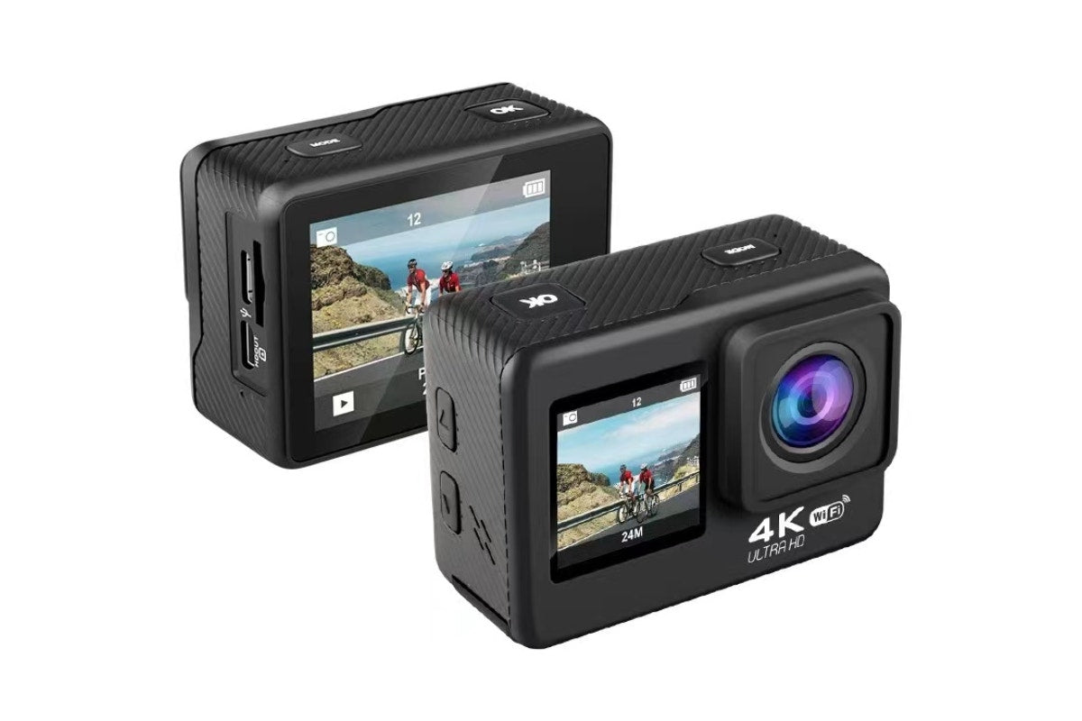 Kogan 4K Dual Screen Wi-Fi Action Camera with Waterproof Case