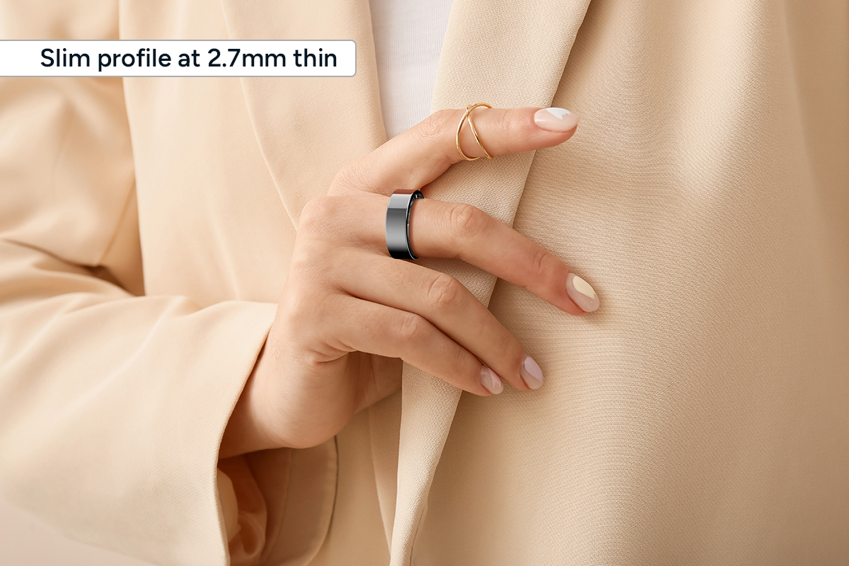 Kogan Aura Smart Ring (Black, Size 12)