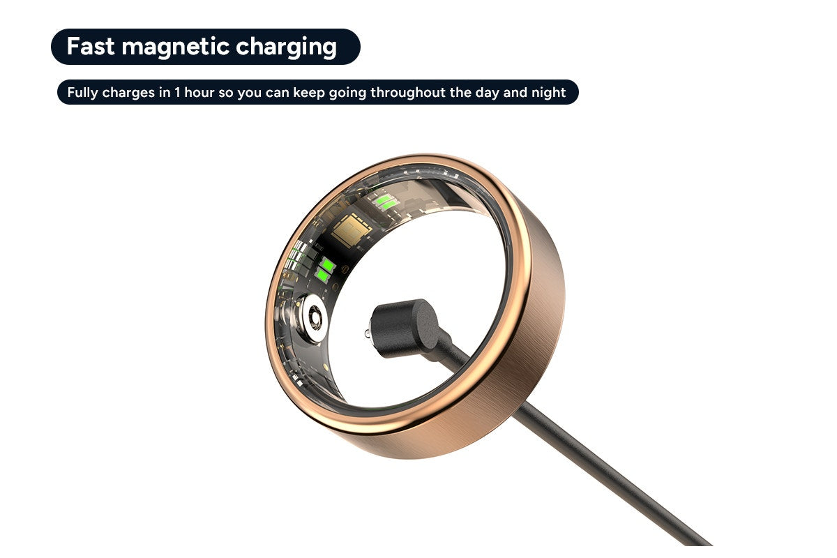 Kogan Aura Ti Smart Ring (Titanium, Rose Gold, Size 11)
