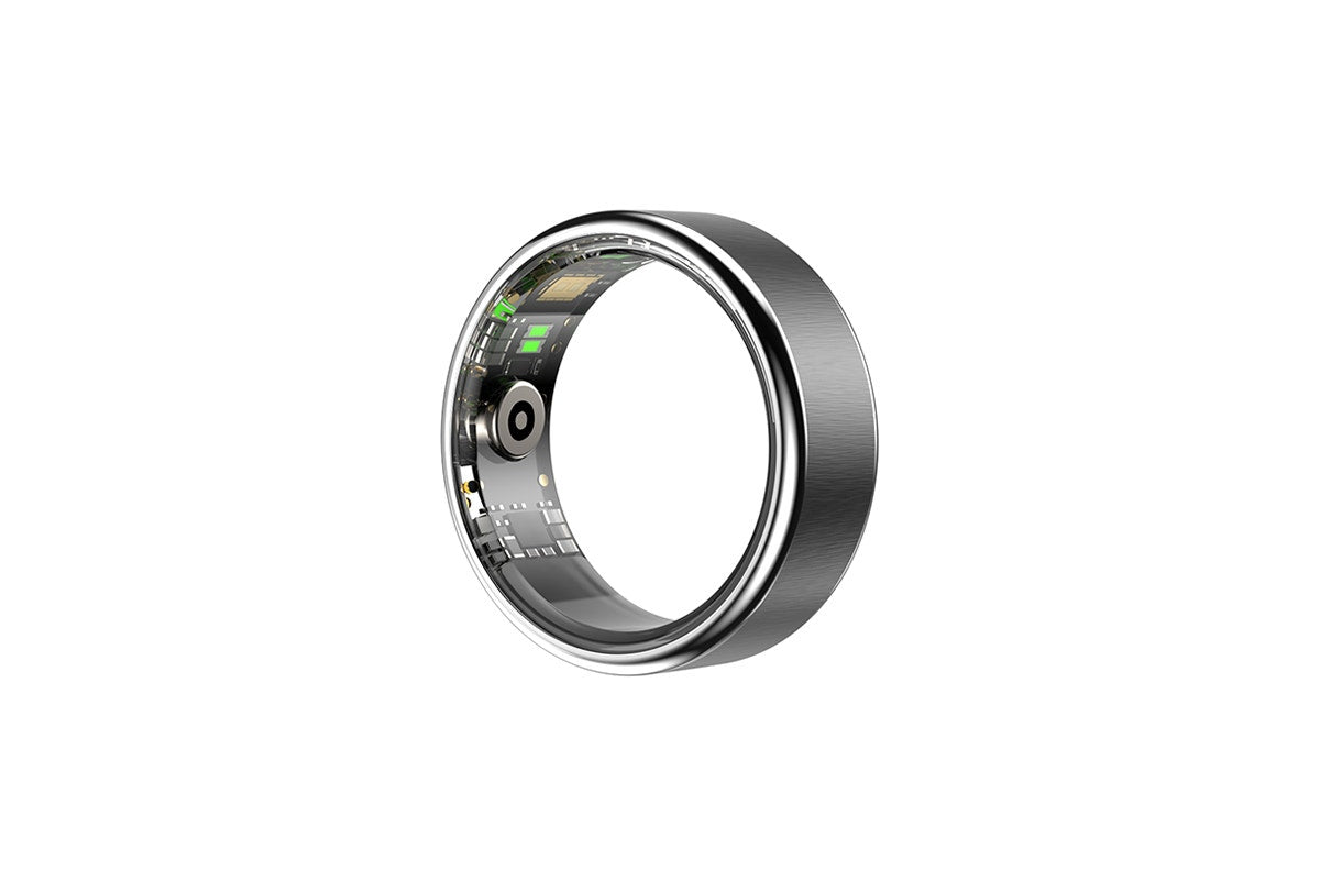 Kogan Aura Ti Smart Ring (Titanium, Silver, Size 12)