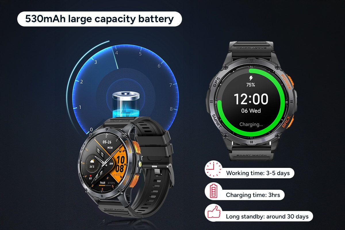 Kogan Active Tactical GPS Smart Sport Watch (Graphite)