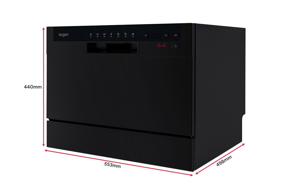 Kogan Benchtop Dishwasher (6 Place, Black)