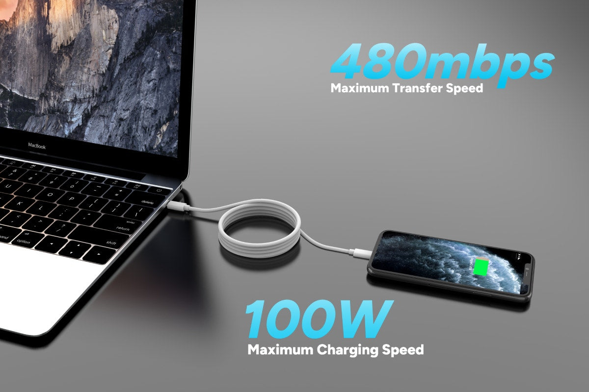 Kogan 100W PD Woven USB-C Charge Cable  - 2m; 3 Pack)