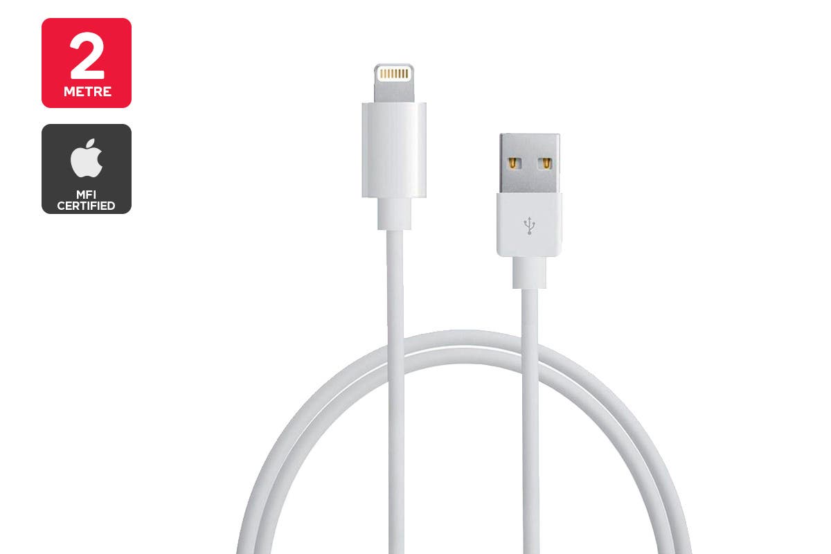 Apple MFI Certified Black Lightning to USB Cable 2m  1 Pack - SuperSaverAU - view 1