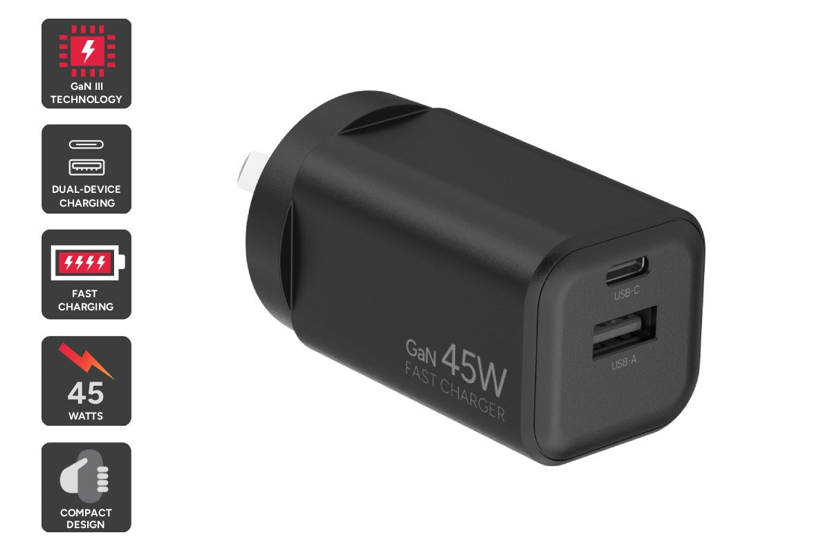 Kogan 45W 2-Port GaN Super Fast PD Phone Charger