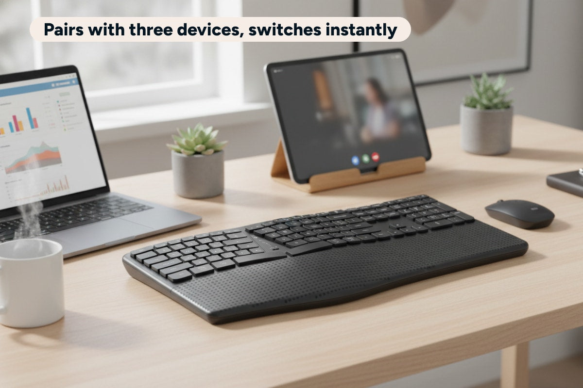 Kogan Ergo Pro 2.4GHz & Bluetooth Wireless Split Keyboard