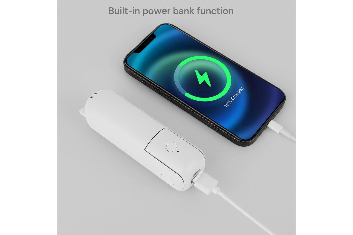 2-in-1 Mini Handheld Fan and Power Bank (White)