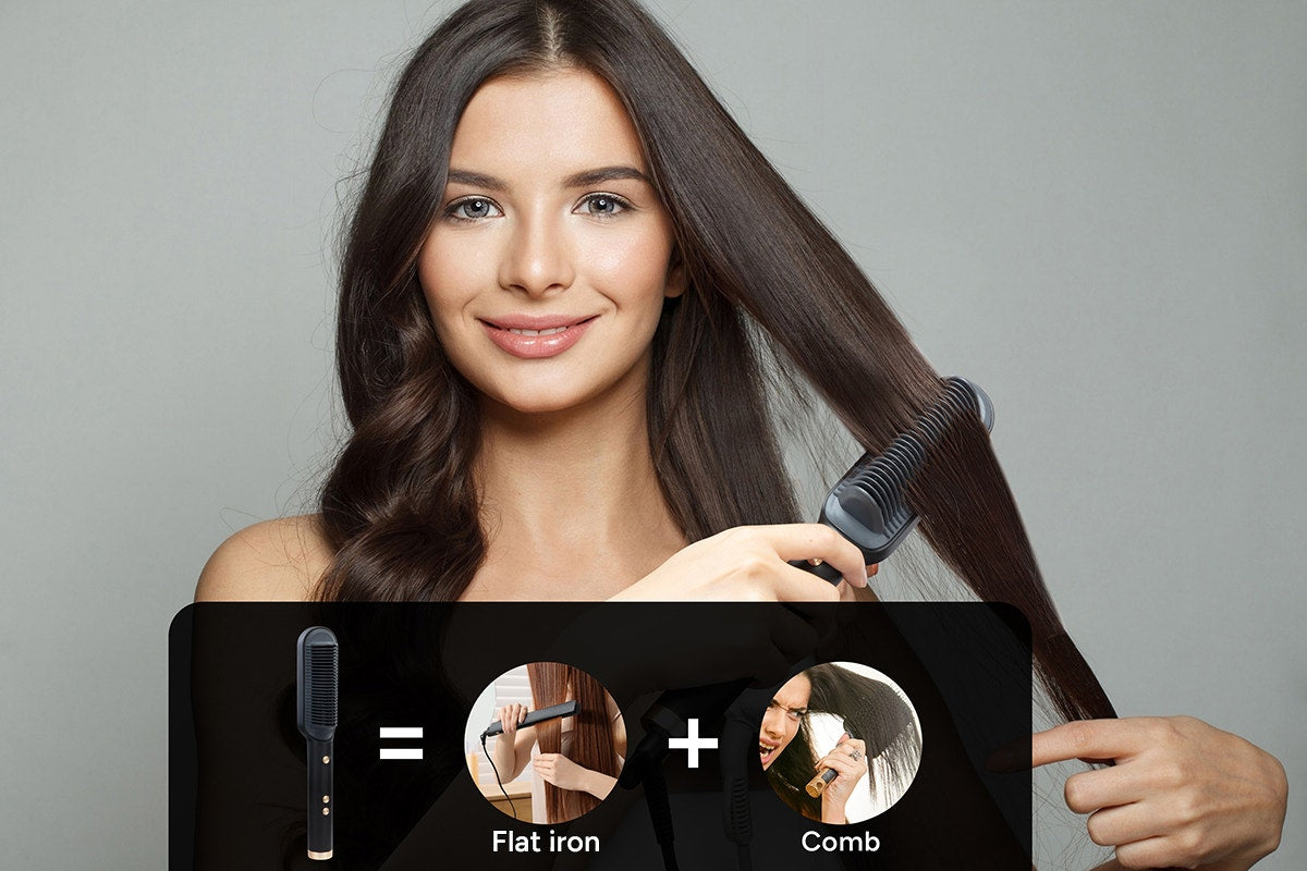 Kogan Heated Ionic Hair Brush Straightener - SuperSaverAU - view 8