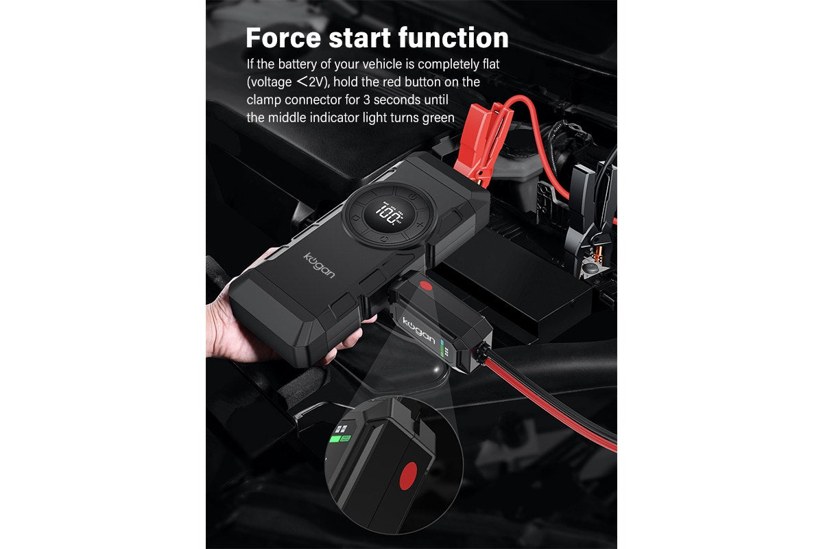 Kogan Portable Jump Starter with Air Compressor and Power Bank 3000A 16,000mAh