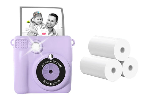 Kogan Kids Digital Instant Print Camera 1080p with 3 Rolls - Purple - SuperSaverAU - view 2