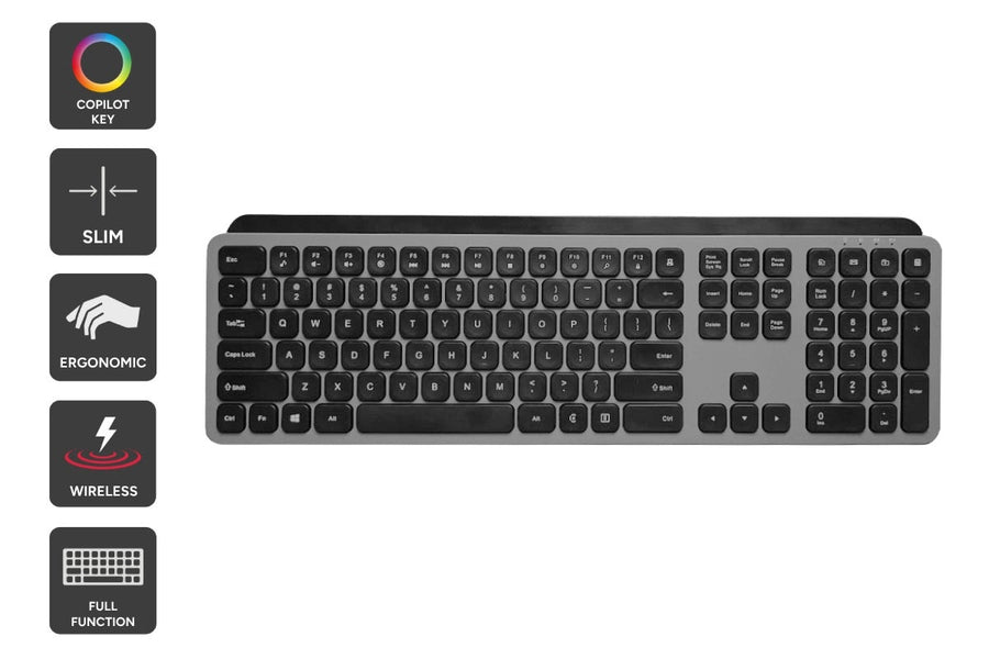 Kogan Low Profile Wireless Keyboard with Copilot AI Key