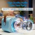 Alpha Mini Portable Karaoke Machine with 2 Wireless Microphones - Blue