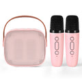 Alpha Mini Portable Karaoke Machine with 2 Wireless Microphones - Pink