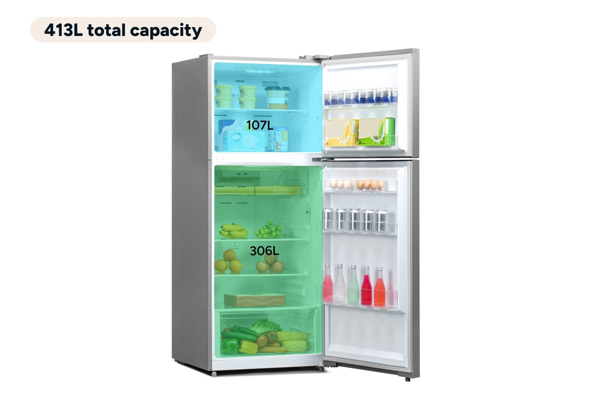 Kogan 413L Top Mount Fridge (Stainless Steel)