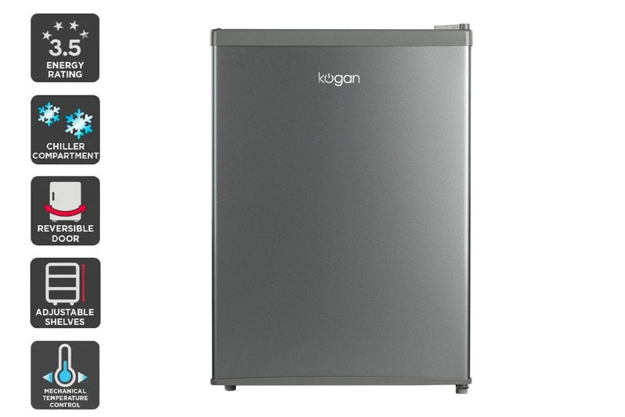 Kogan 65L Bar Fridge - Silver - SuperSaverAU - view 1