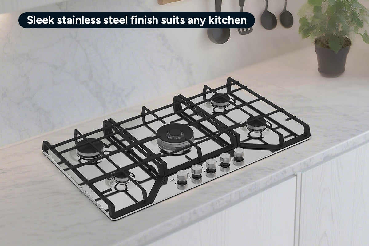 Kogan Gas Cooktop (Stainless Steel, 90cm)