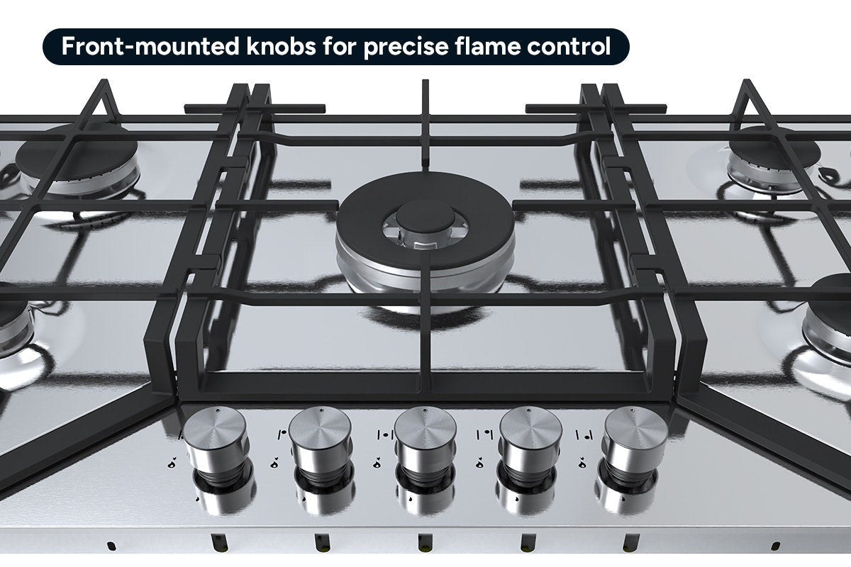 Kogan Gas Cooktop (Stainless Steel, 90cm)