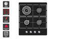 Kogan 60cm Gas Cooktop Black Glass - SuperSaverAU - view 1