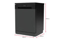 Kogan 60cm Freestanding Dishwasher (15 Place, Black Stainless Steel)