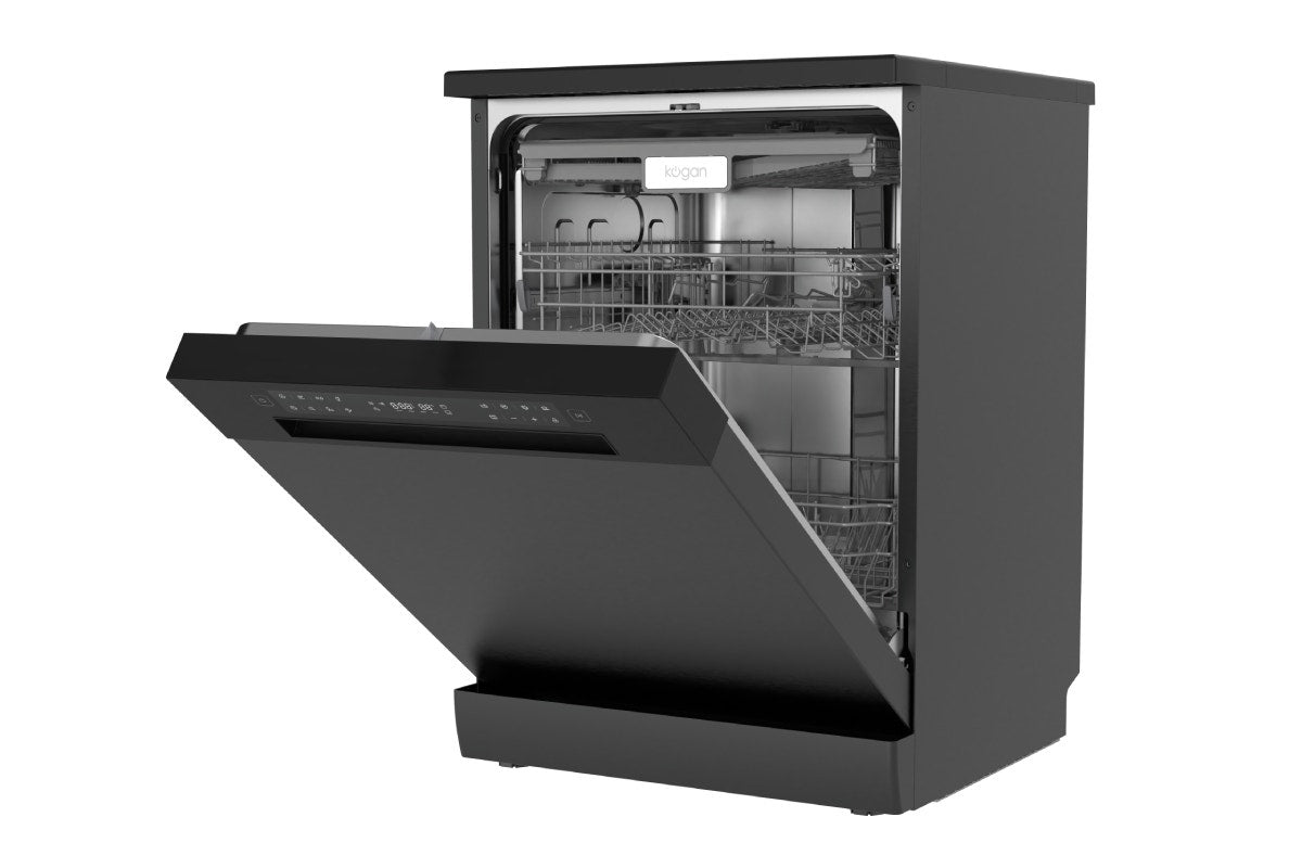 Kogan 60cm Freestanding Dishwasher (15 Place, Black Stainless Steel)