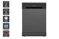 Kogan 60cm Freestanding Dishwasher (15 Place, Black Stainless Steel)
