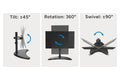 Kogan Articulating Freestanding Single Monitor Stand for 13" - 32" Monitors