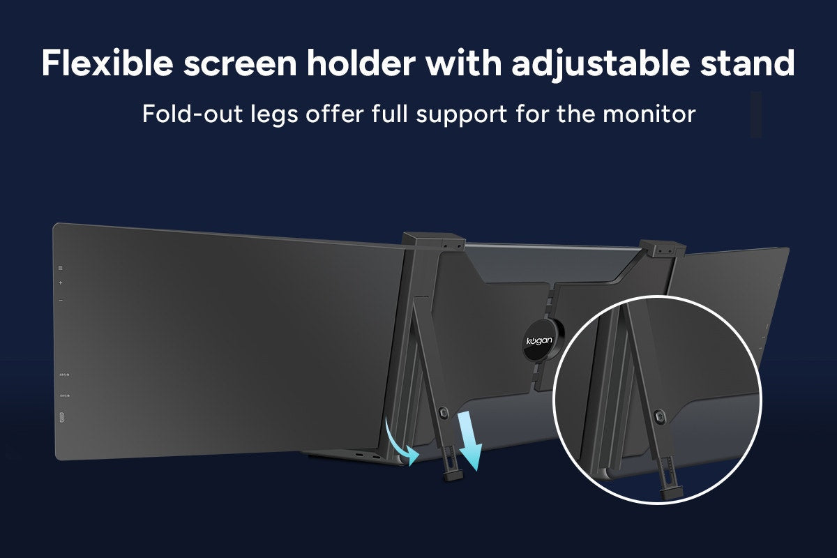 Kogan XPRESSO 15.6" Full HD Pro Dual Screen Tri-Fold Portable Monitor for 15.6" - 17.3" Laptops (1920 x 1080)