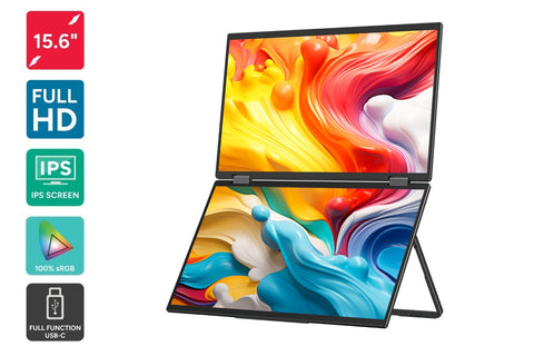 Kogan XPRESSO 15.6  Full HD Stackable Dual Screen USB-C Portable Monitor - 1920 x 1080 - SuperSaverAU - view 1