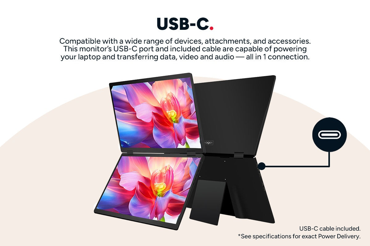 Kogan XPRESSO 16" QHD+ 2.5K Stackable Dual Screen USB-C Portable Monitor