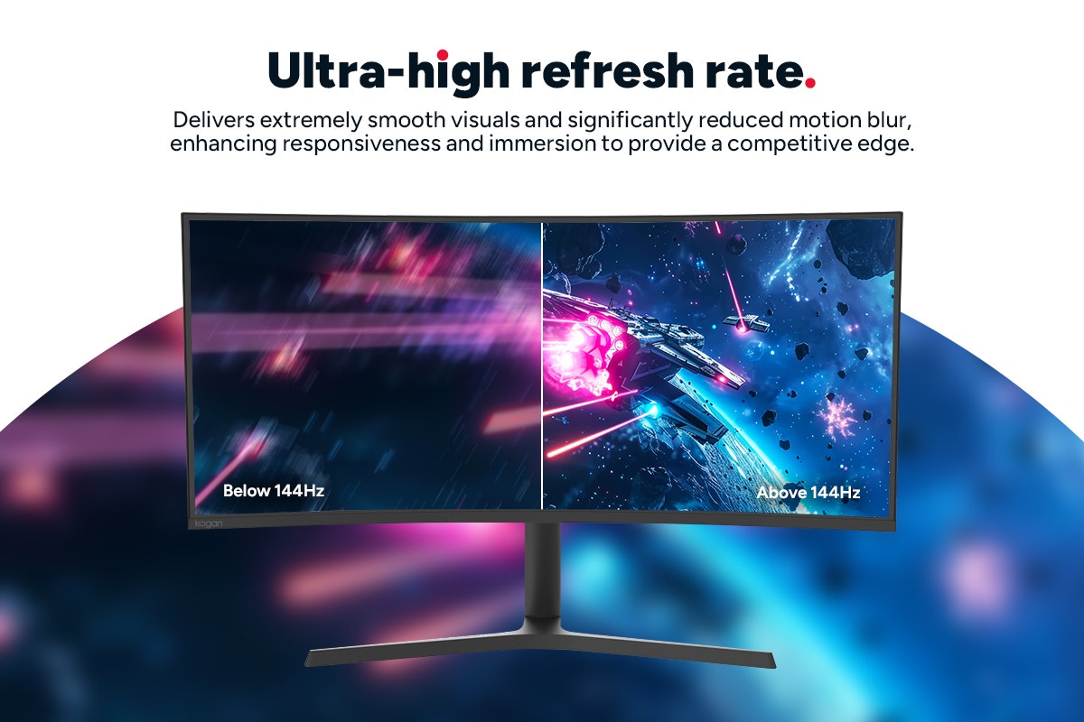 Kogan Infinity 34" Curved Ultrawide WQHD 180Hz USB-C Monitor (3440 x 1440)