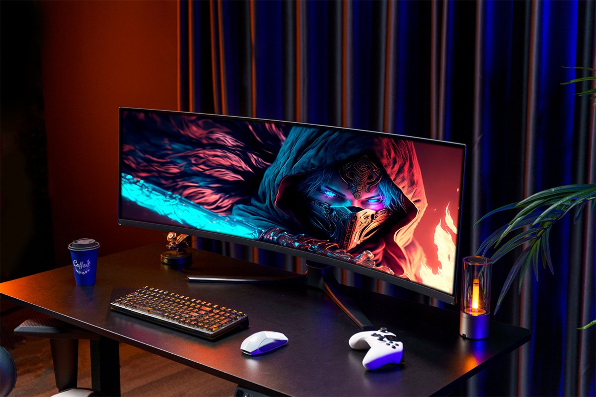 Kogan 49" Curved Ultrawide QD-OLED Dual QHD 5K 240Hz 0.03ms USB-C Gaming Monitor (5120 x 1440)